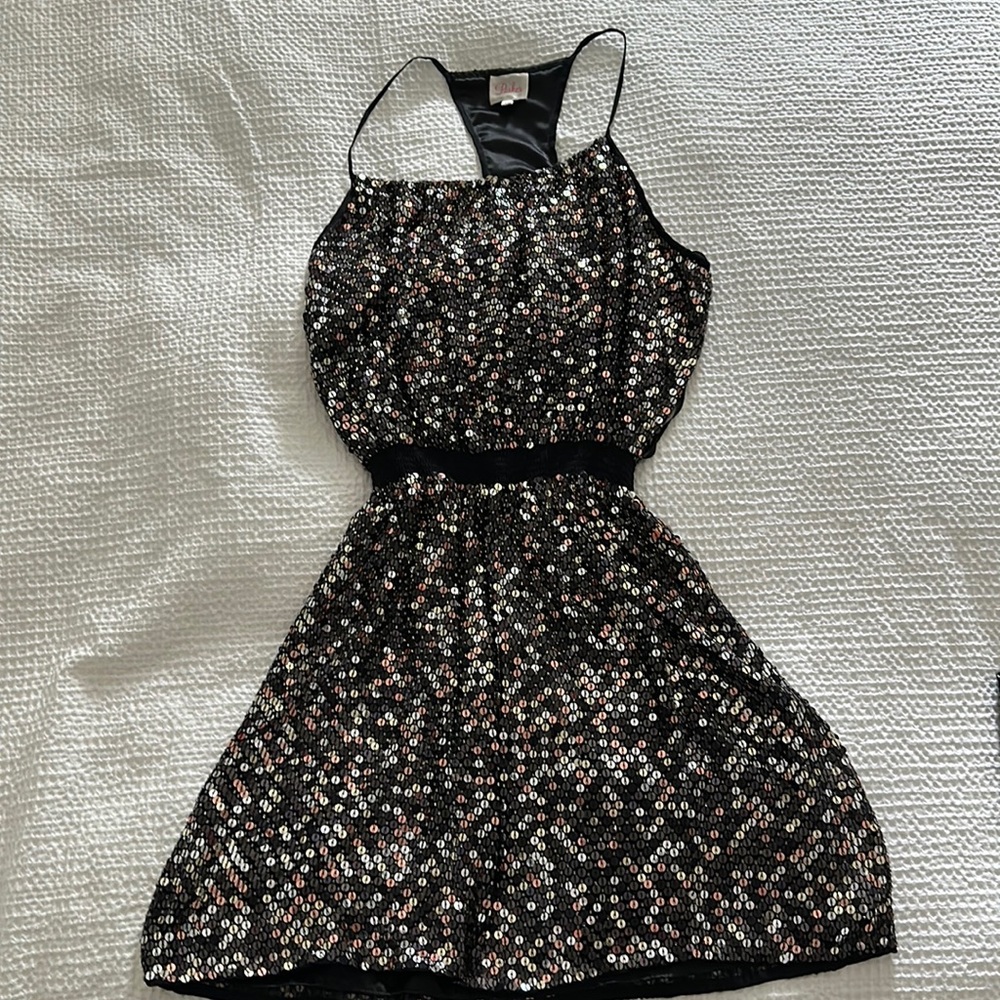 Parker sequined cocktail dress.
